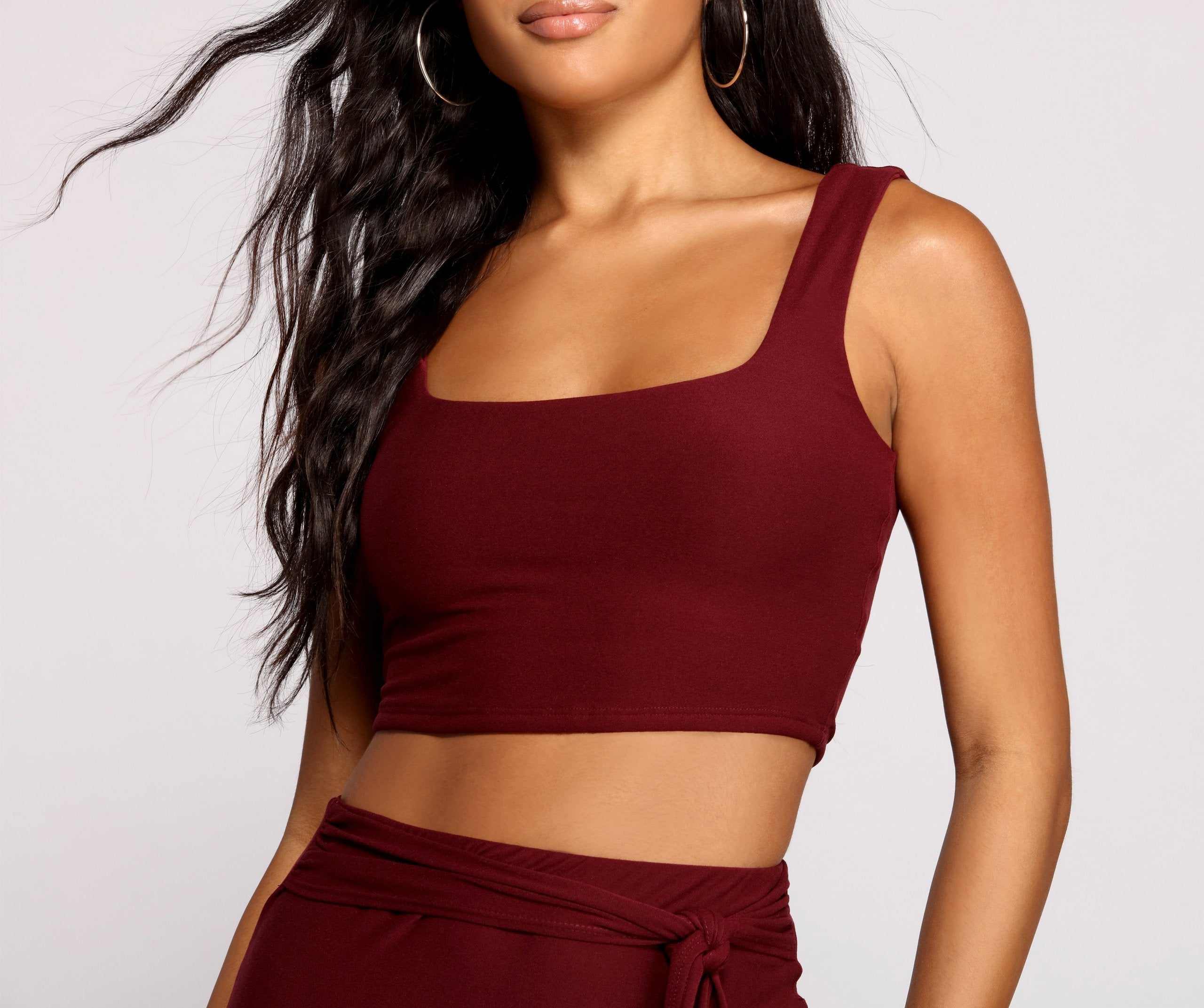 CLEARANCE - Classic Chic Wide Strap Crop Top