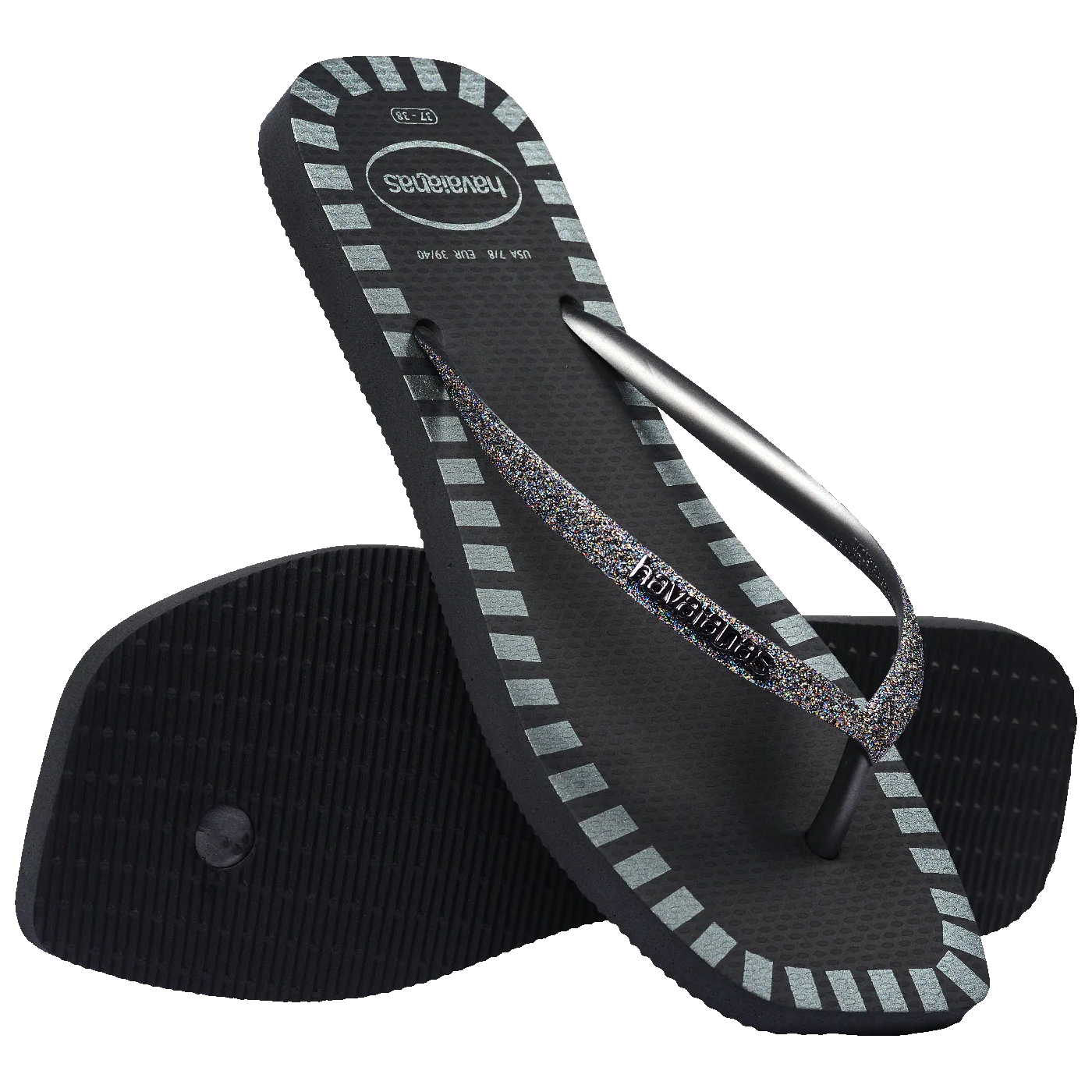 Chinelo Havaianas Slim Square Glitter Contour