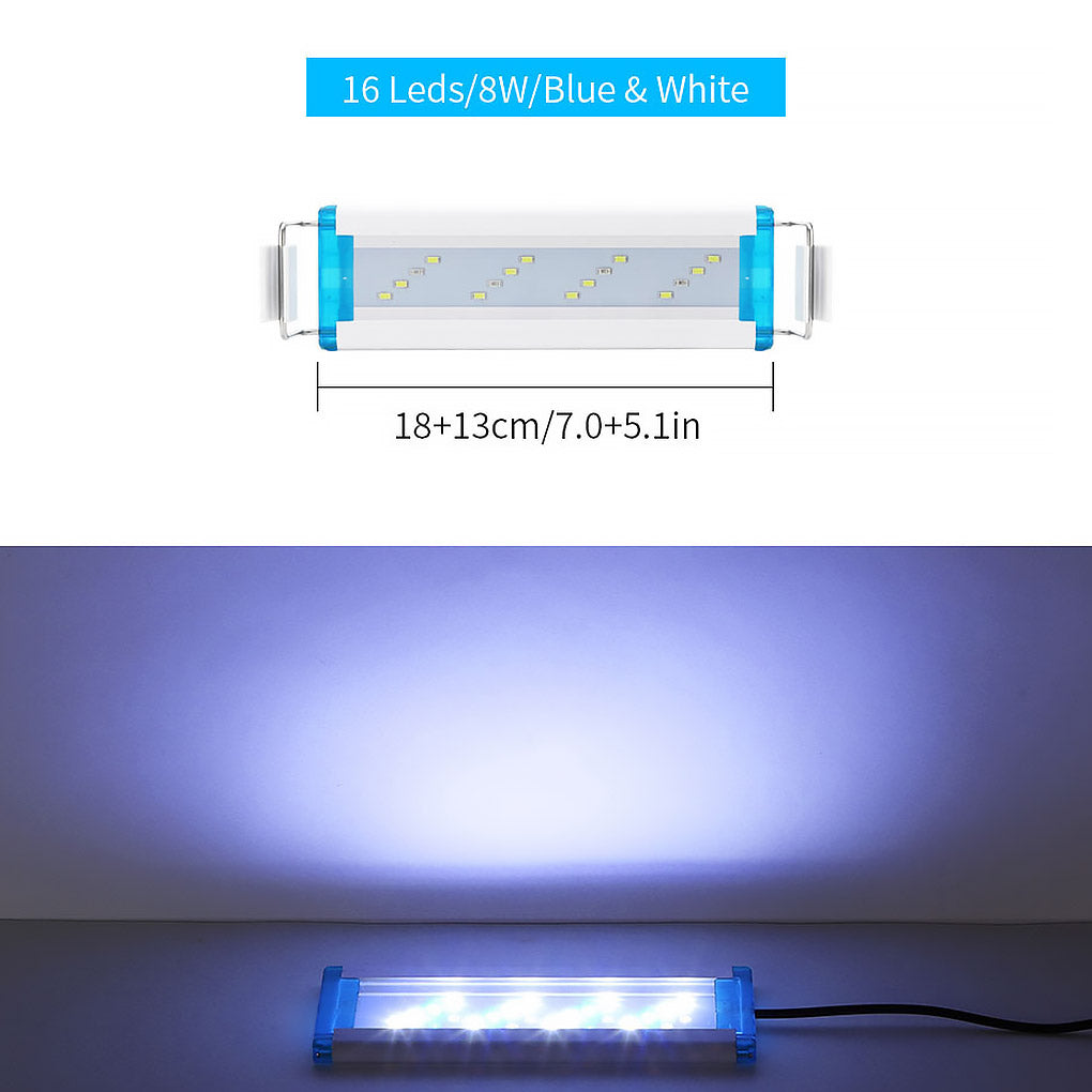 Aquarium Light Adjustable Support Aquatic Plant Lighting Aluminum Alloy Slim LED EU Plug