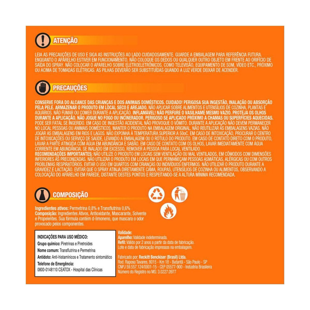 SBP Multi Inseticida Automatico Aparelho + Refil Duracao ate 8 semanas 250ml