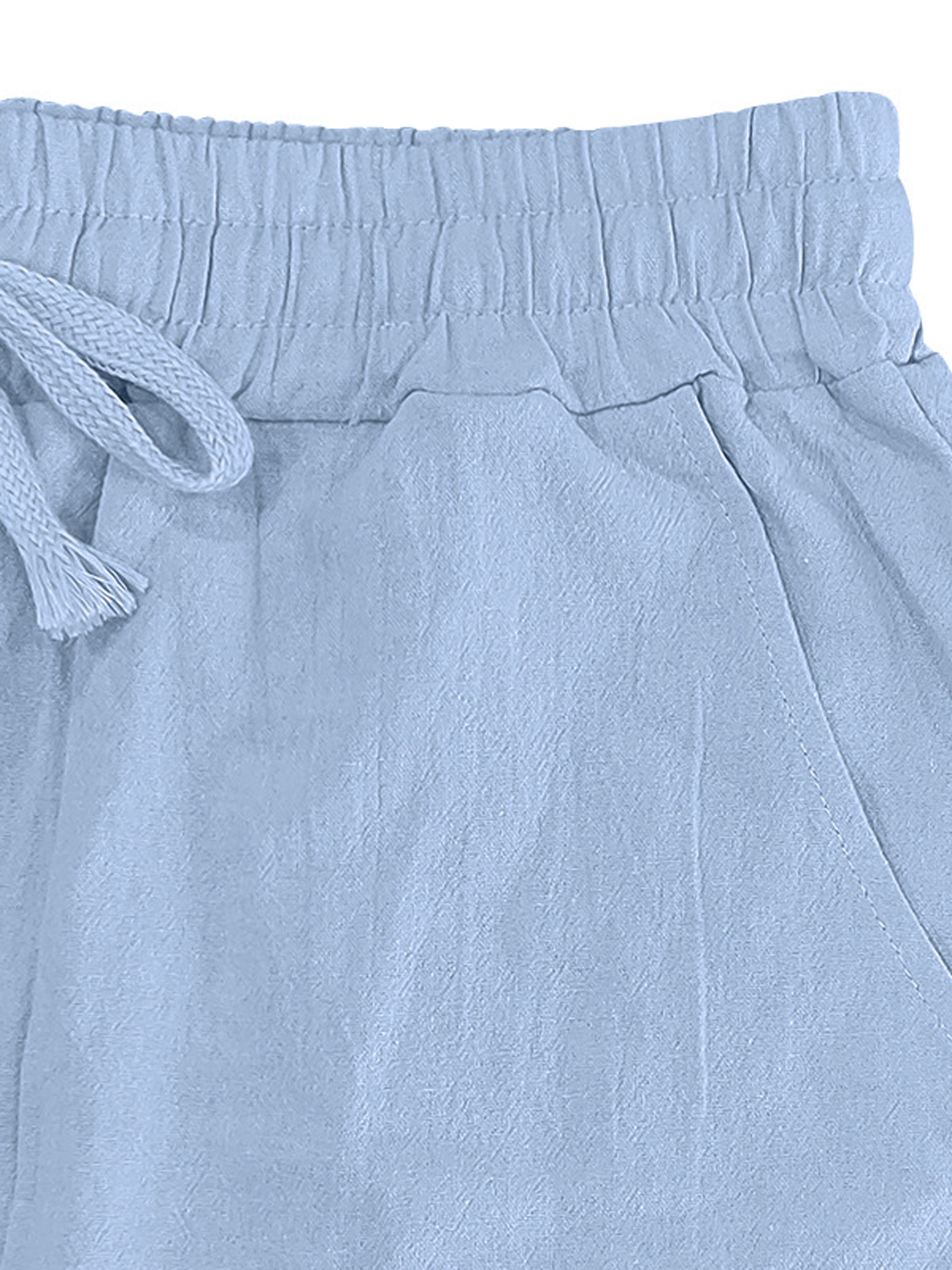 Men's Daily Casual Loose Linen Drawstring Solid Color Trousers