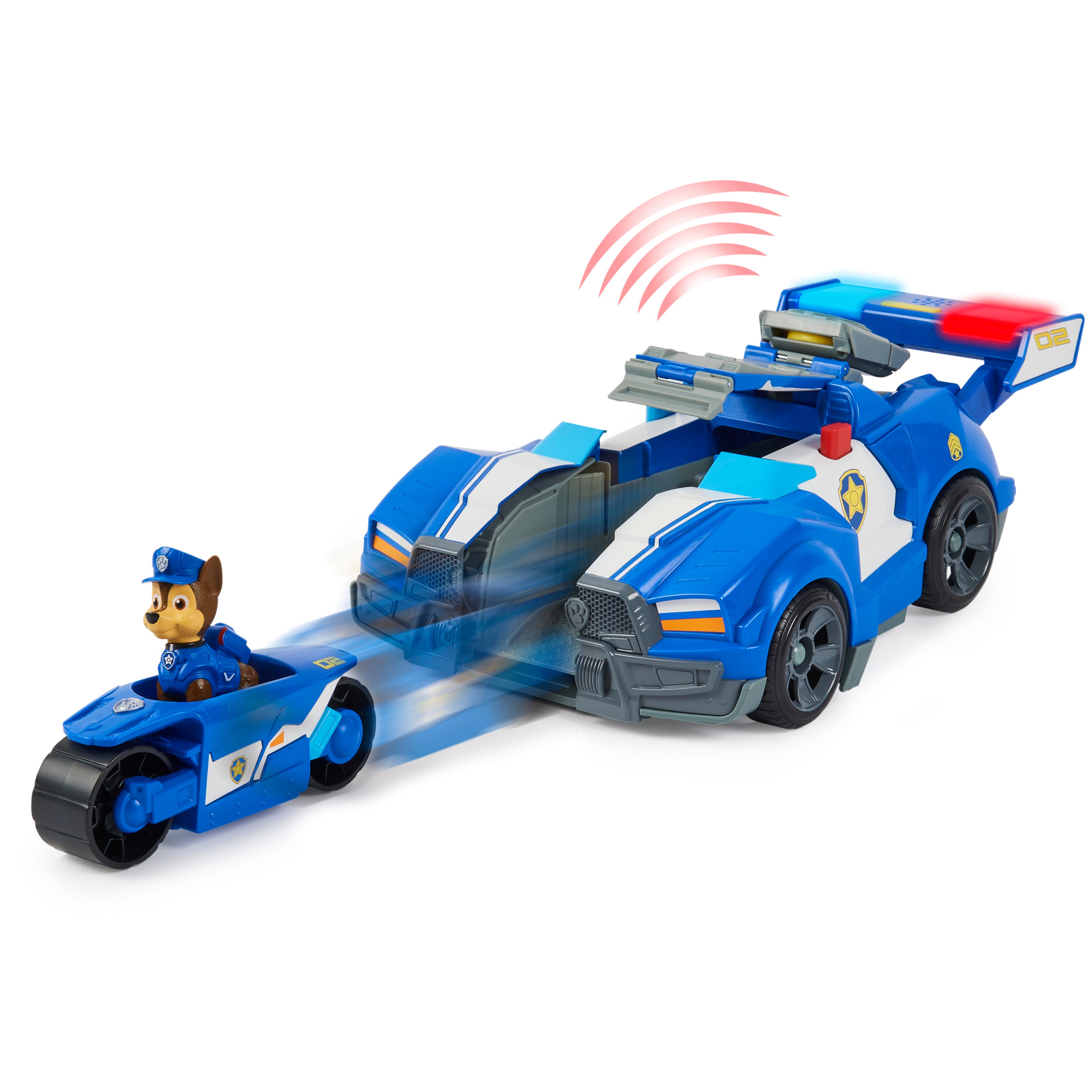 PAW Patrol， Chase 2-in-1 Transforming Movie City Cruiser and Motorcycle