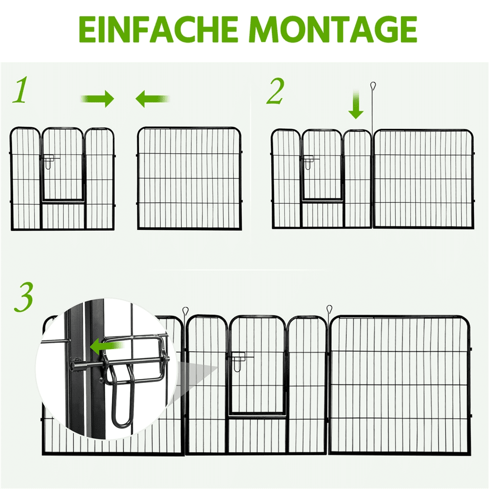 Yaheetech Dog Playpen， Metal， 24''H 8 Panels， Black