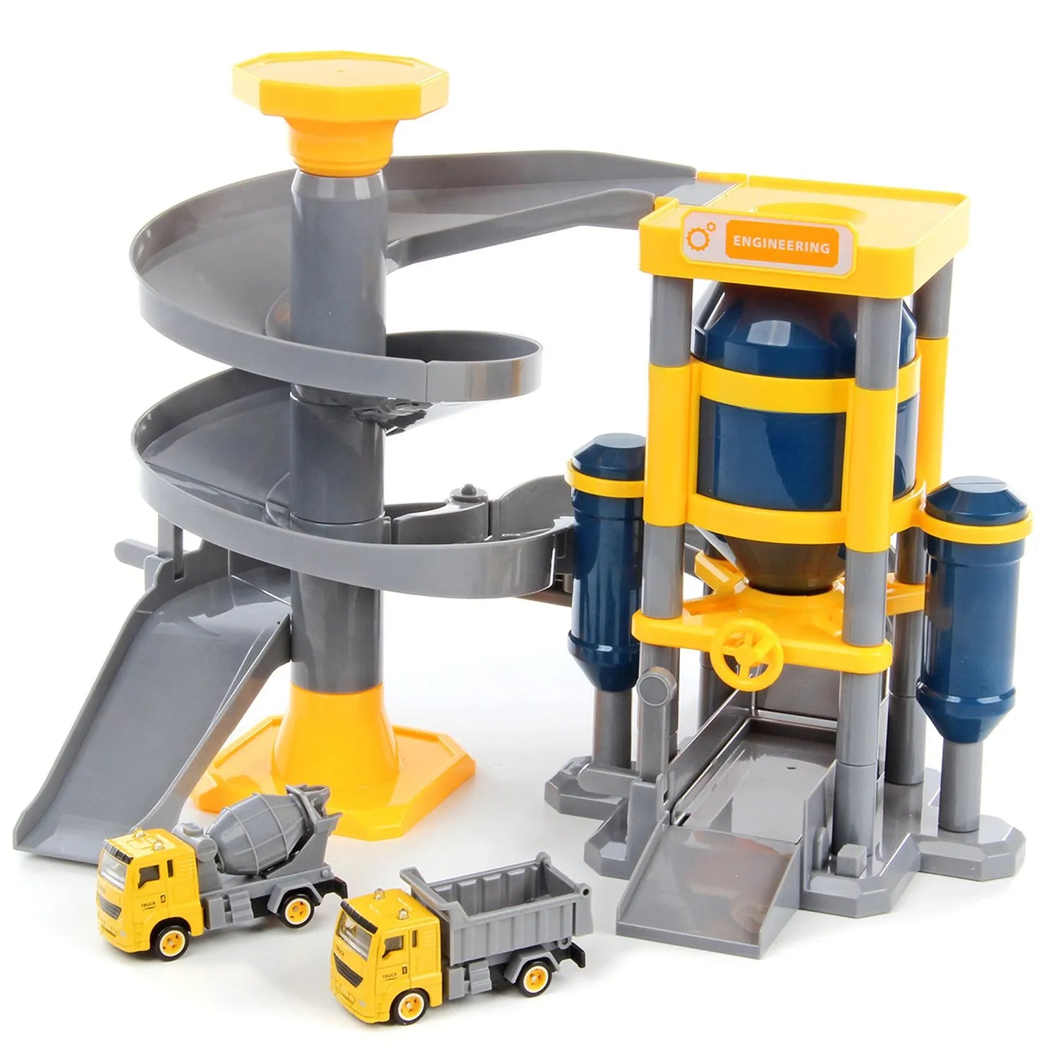 Surnie Children Vehicle Playsets Car Track Assembly Car Model Parking Lot Engineering Car，Yellow