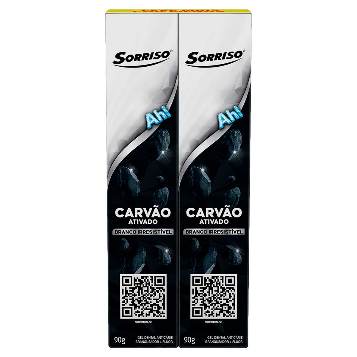 Kit Gel Dental Carvao Ativado Sorriso Branco Irresistivel 2 Unidades 90g Cada Leve Mais Pague Menos