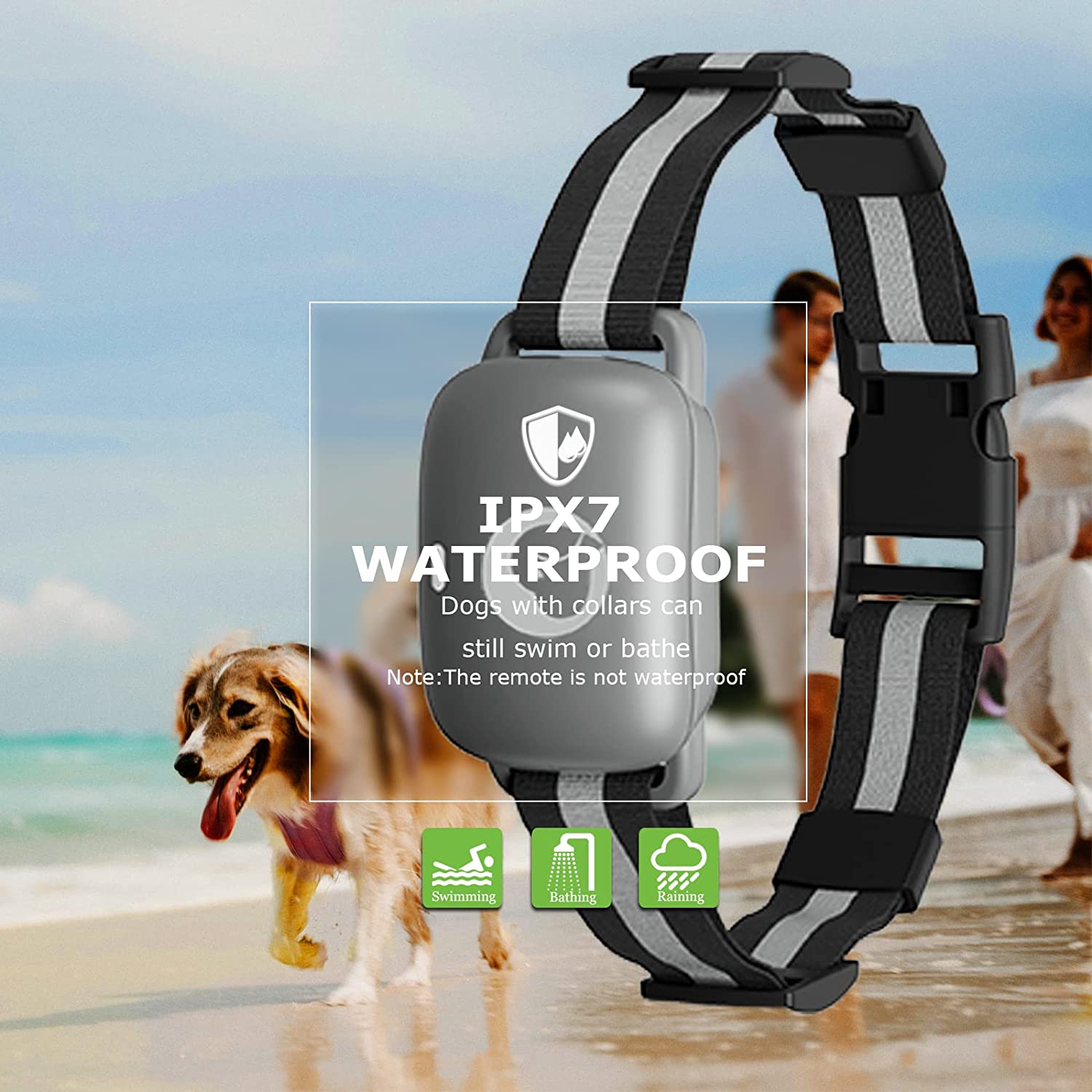 Heaflex Remote Electric Dog Training Collar， No Bark E-Shock Beeps Vibration 3 Safe Training Modes for Small Medium Large Dogs