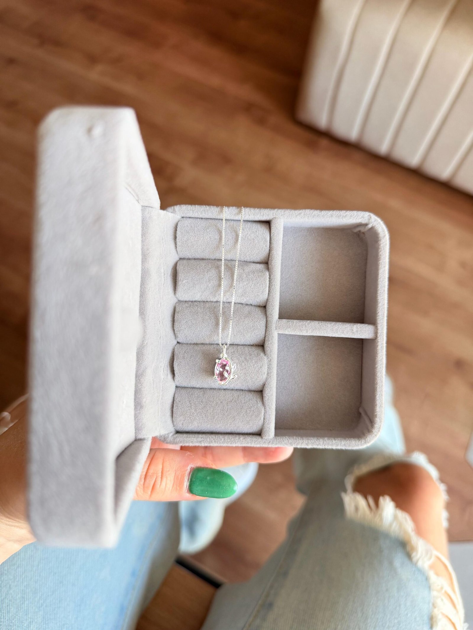 Colar Pingt. Zircônia Rosa