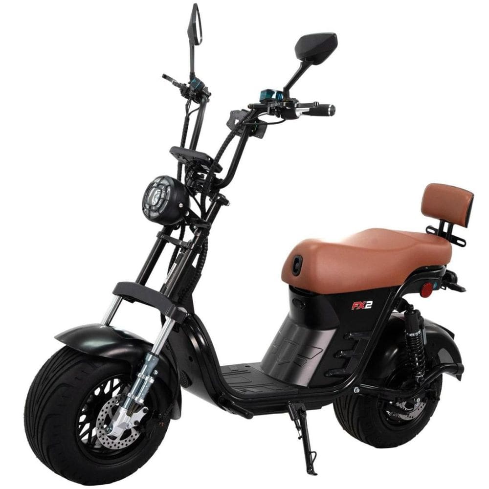 Bicicleta Elétrica Scooter Freio a Disco 1000W 60V Lítio FX2 Preta Duos