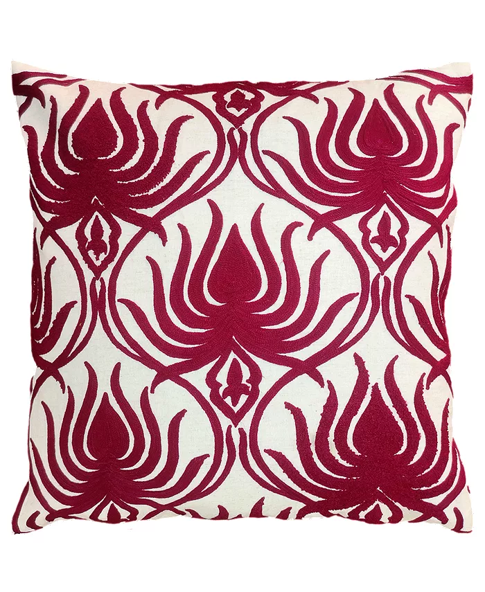 Mod Lifestyles Spice Collection Flame Crewel Embroidery Pillow， 20
