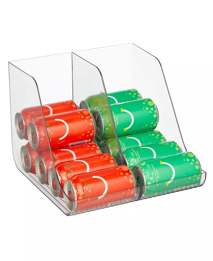 mDesign Pop Soda Can Storage Dispenser Bin for Fridge， Pantry - 1 Pack