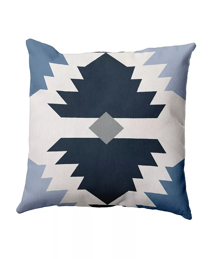 E by Design 16 Inch Navy Blue and Gray Decorative Geometric Throw Pillow