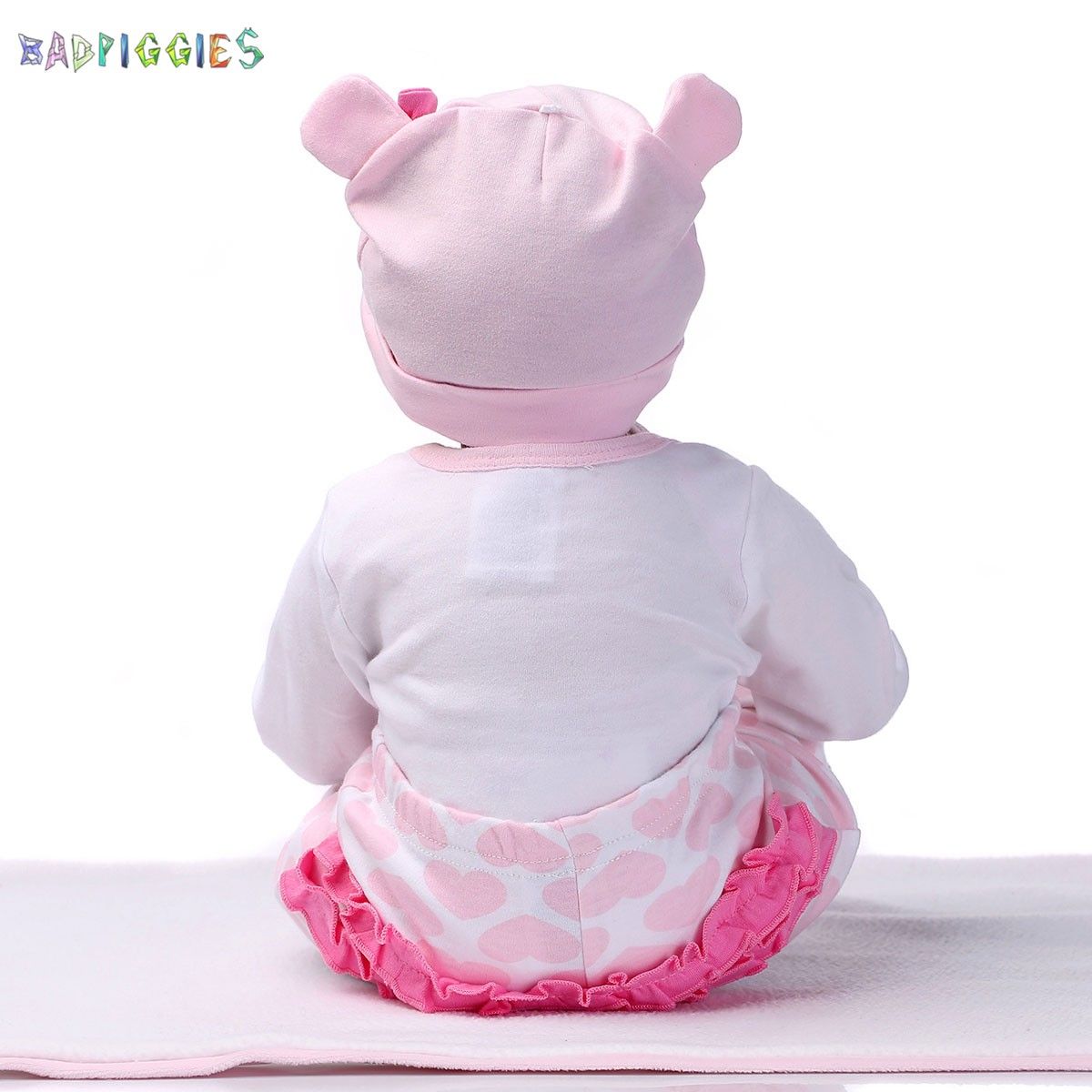 BadPiggies 22" Lifelike Realistic Reborn Sleeping Baby Doll with Clothes Handmade Silicone Vinyl Toy Xmas Gift for Girls Age 3+