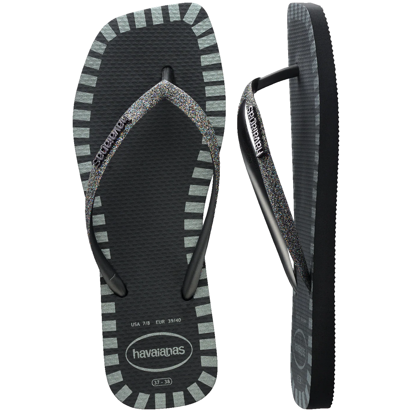 Chinelo Havaianas Slim Square Glitter Contour
