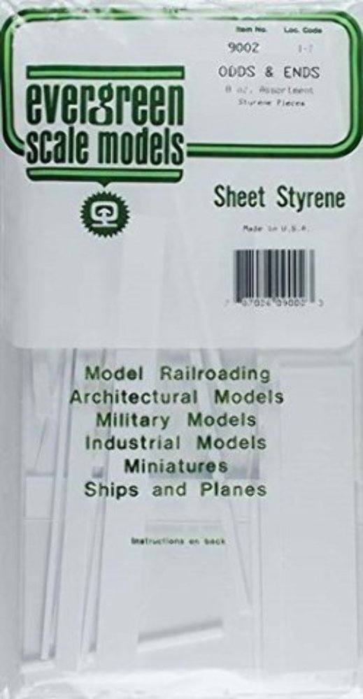 Evergreen Scale Models Styrene Sheet Odds and Ends EVG9002 Plastic Building Supplies
