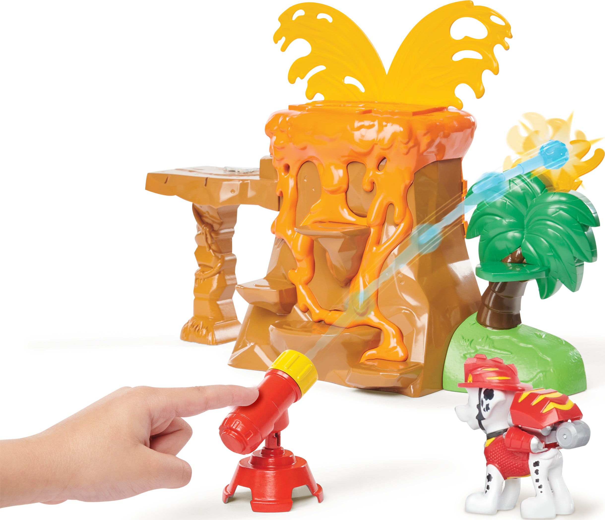 PAW Patrol， Dino Rescue Volcano Playset with Zipline and 3 Exclusive Figures， Walmart Exclusive