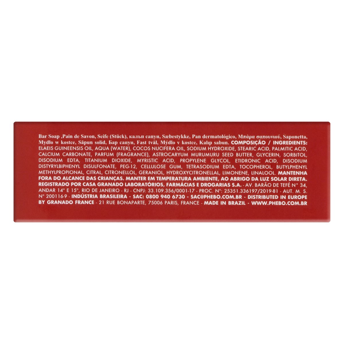 Sabonete em Barra Geranio Bourbon Caixa Phebo 100 g