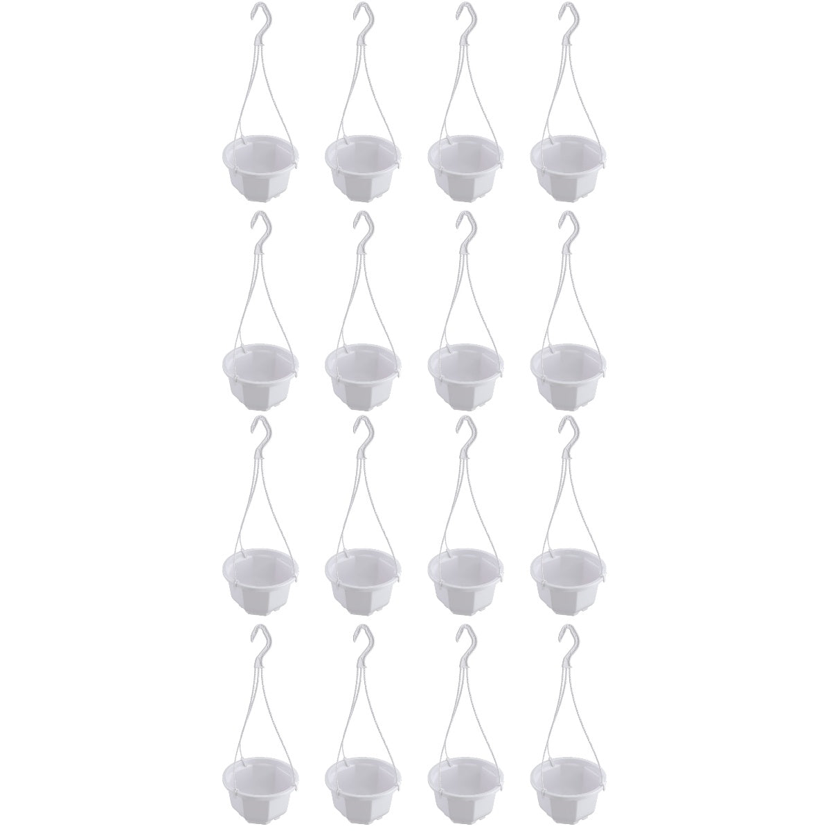 Frcolor Planter Hanging Wall Plastic Plant Flower Basket Succulent Mounted Baskets Container Fence Railing Round Chain Pots Pot