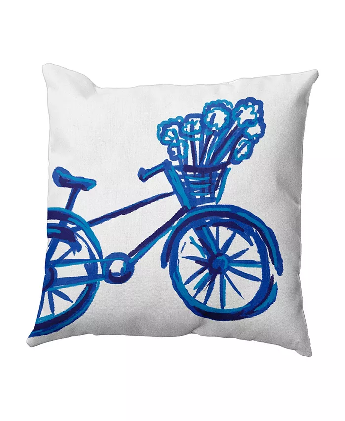 E by Design 16 Inch Royal Blue and Mid Blue Decorative Geometric Throw Pillow