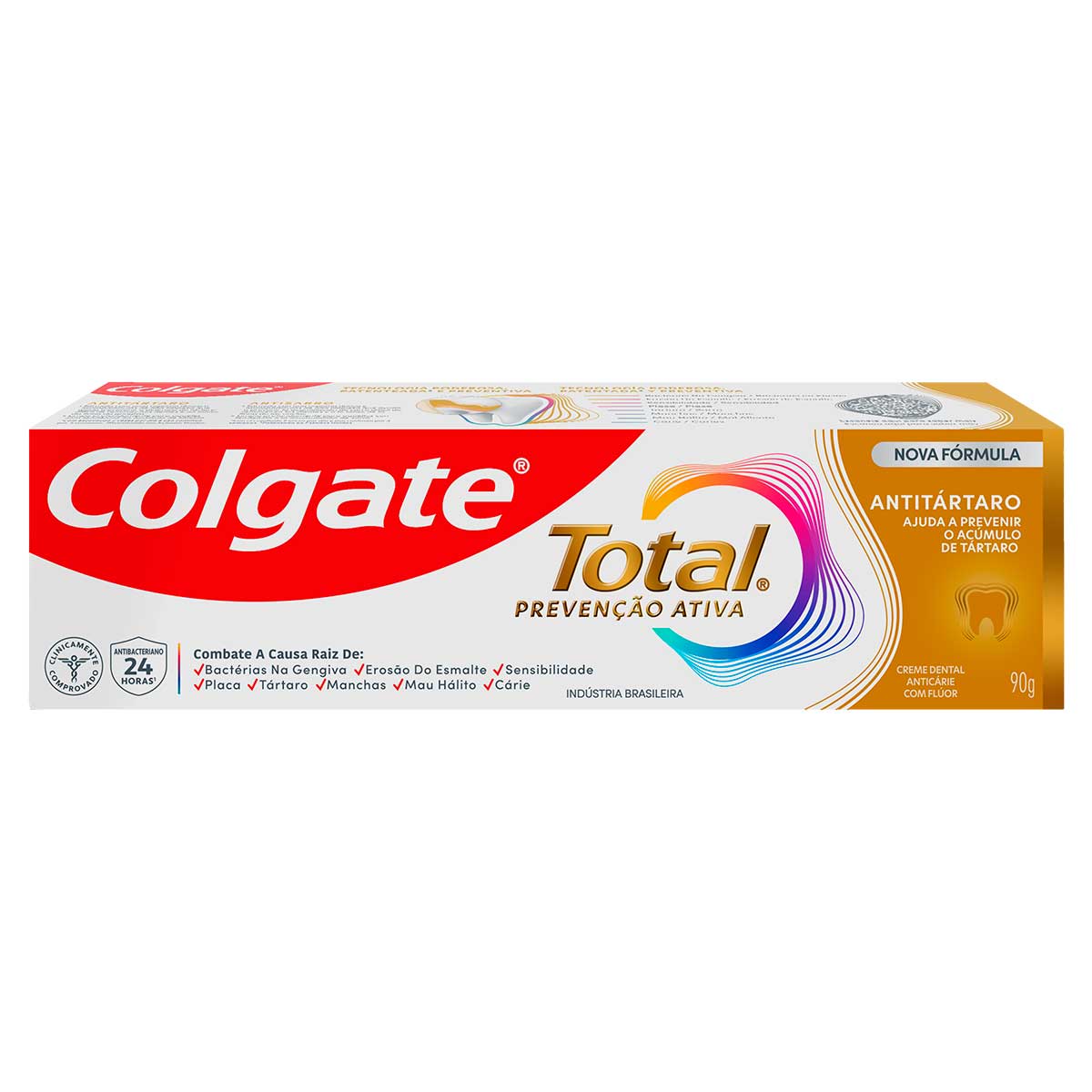 Creme Dental Colgate Total Prevencao Ativa Antitartaro Caixa 90g
