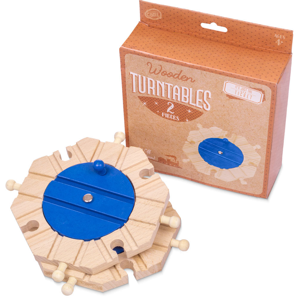 Conductor Carl Train Track Turntables (2-pack) | Wooden Toy Train Accessories