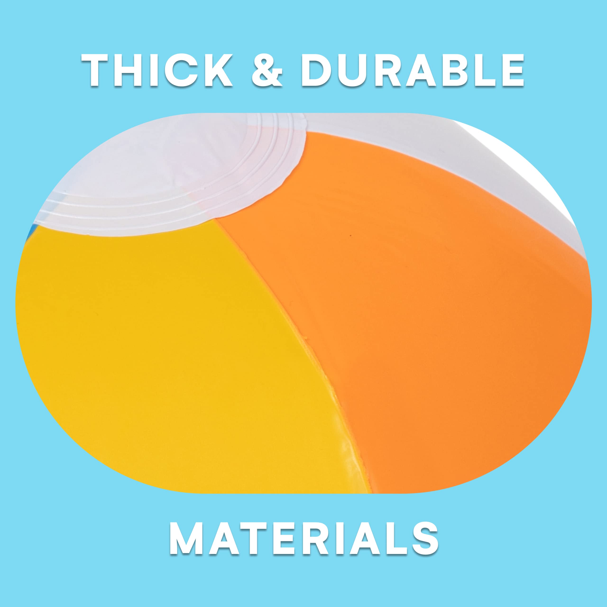 Large Beach Balls Bulk Pack - Big Inflatable Beach Ball 24 Inch - Giant Beach