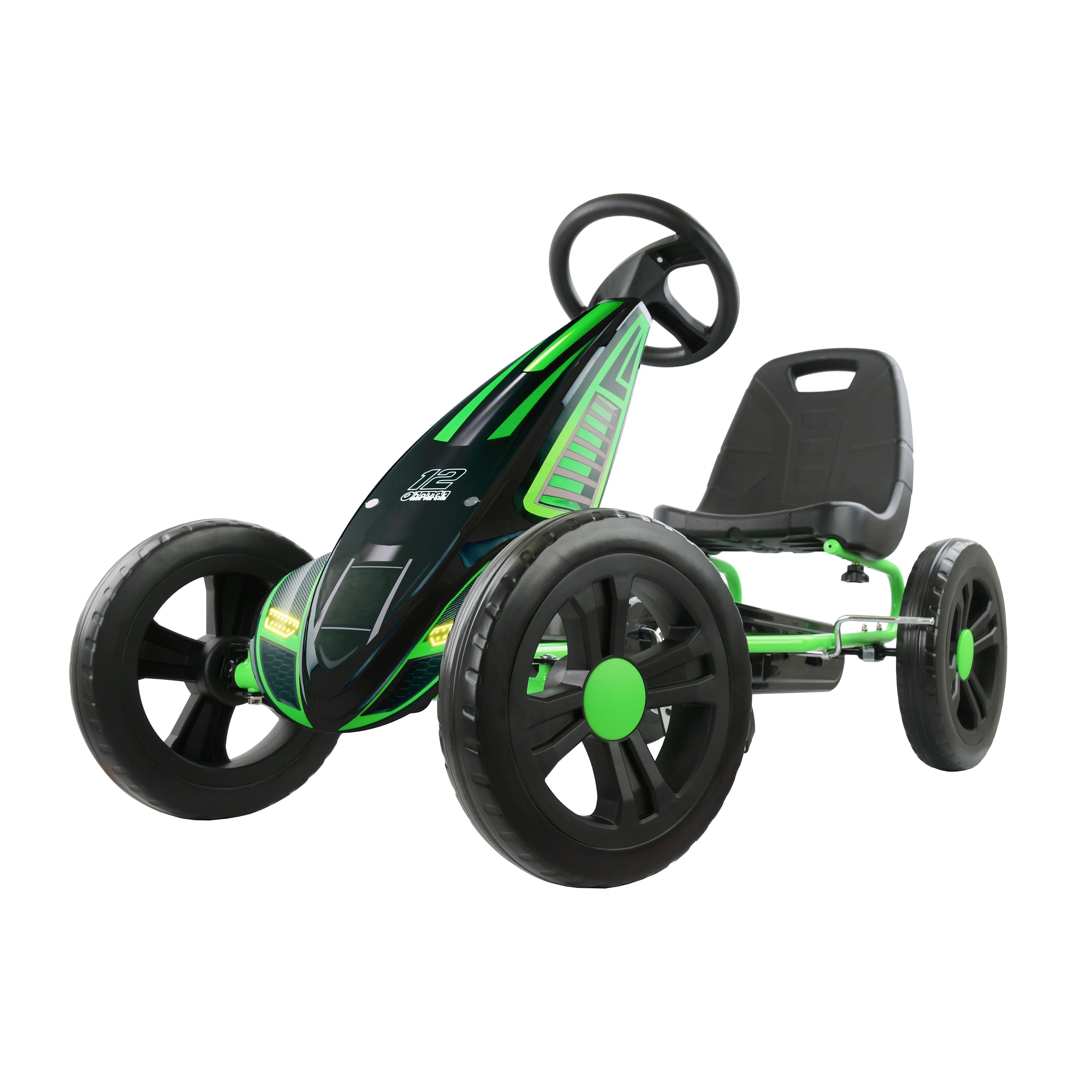 hauck Hurricane foot and Pedal Go Kart Ride-on with Durable Steel Tube Frame， Boys and Girls Ages 4 and up