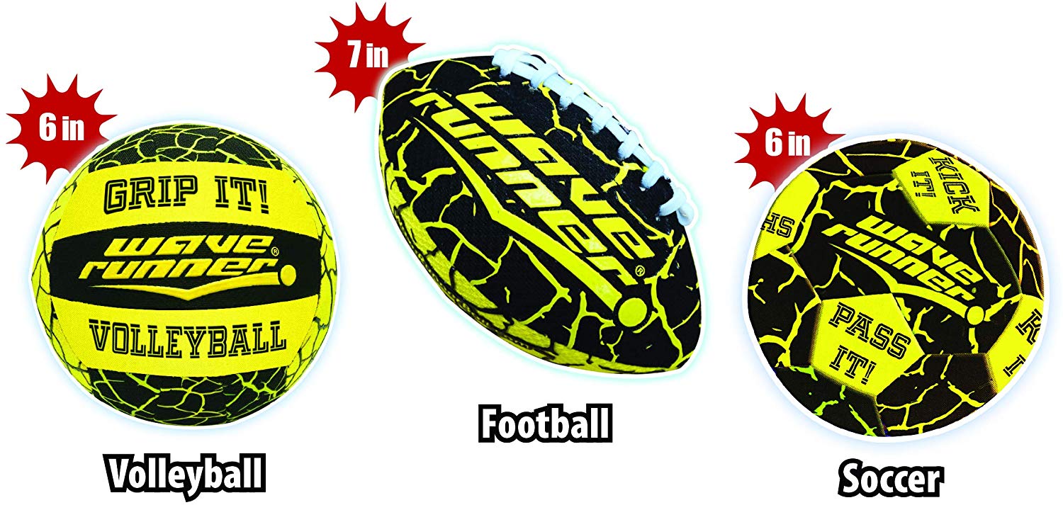 Wave Runner 3 in 1 mini combo set - Waterproof football， volleyball， soccer ball