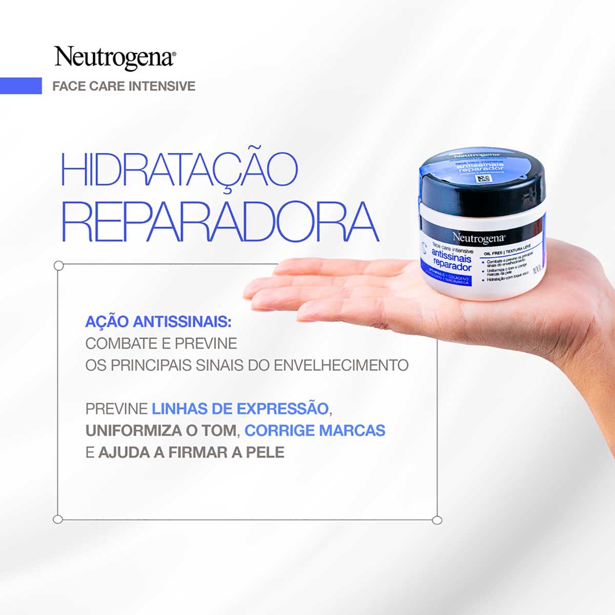 Hidratante Facial Antissinais Reparador Neutrogena Face Care Intensive 100g
