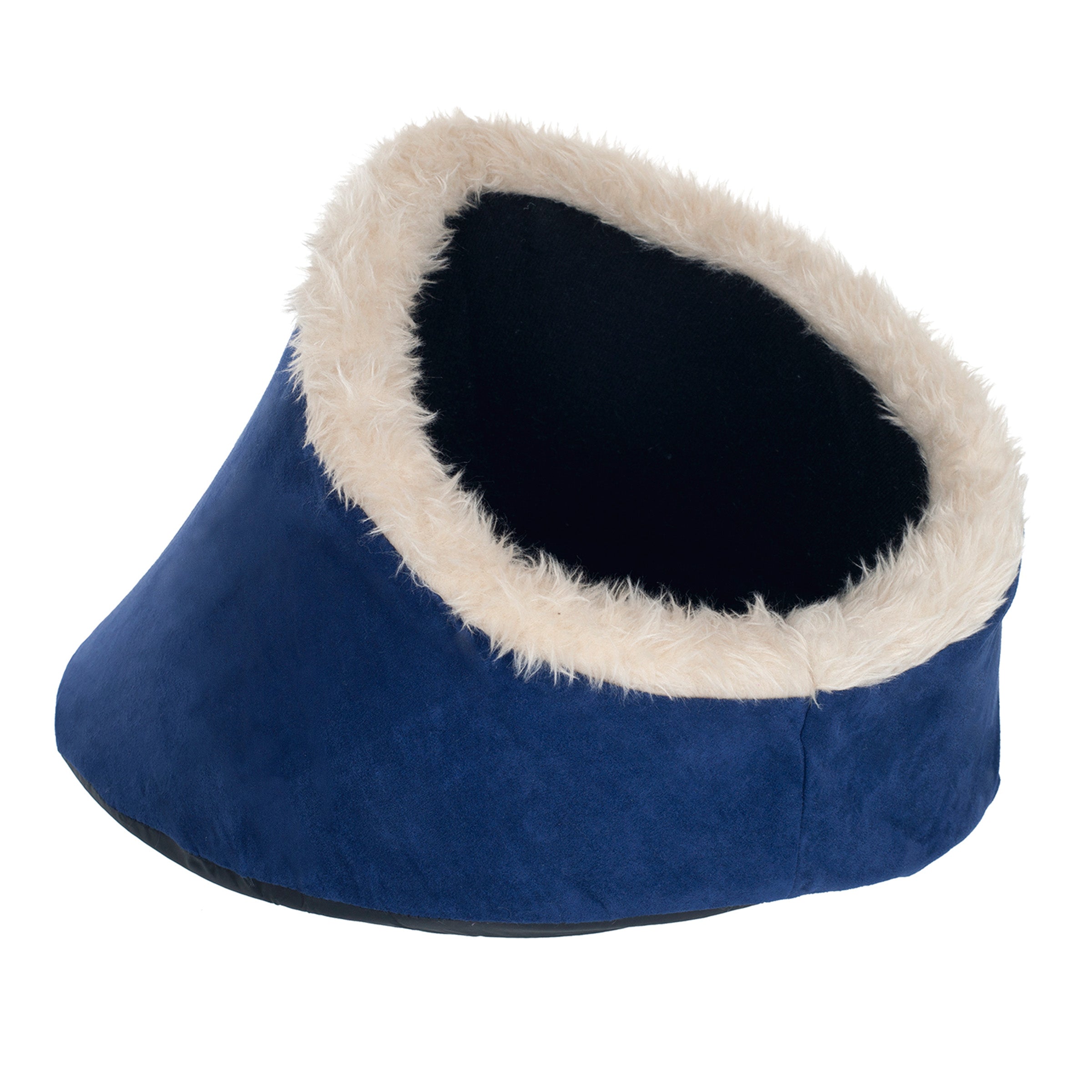 Pet Bed Cave ? Cat Houses for Indoor Cats with Removable and Washable Cushioned Cat Bed for Kittens or Small Dogs by PETMAKER (Blue)