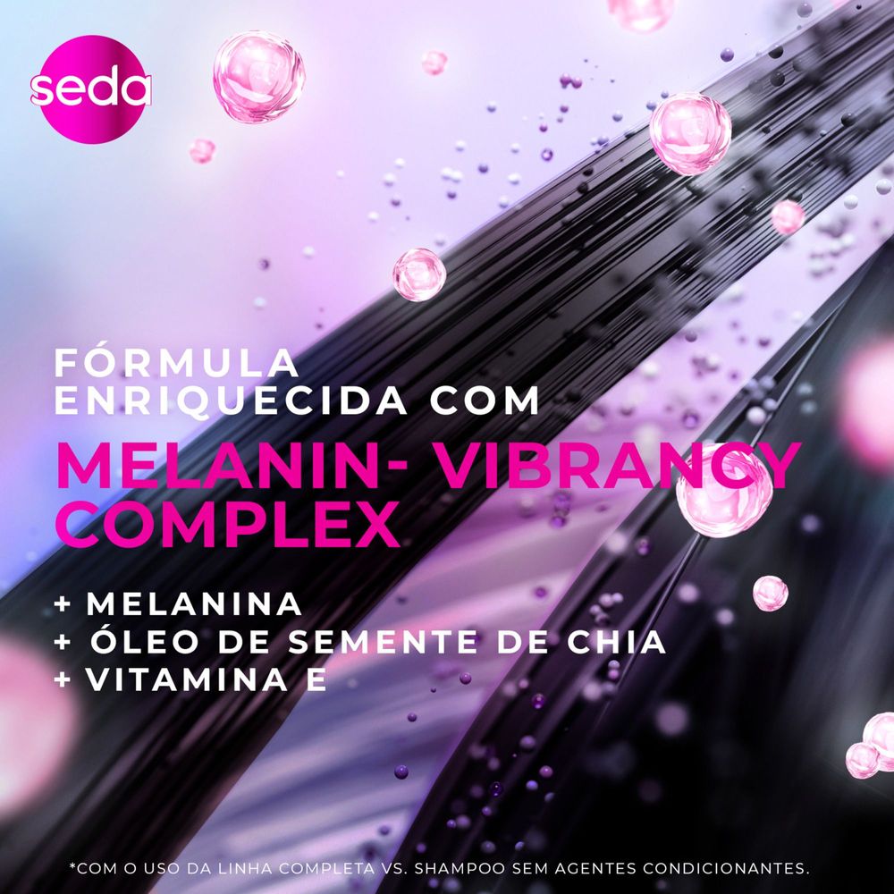 Shampoo Melanina Seda Cocriacoes Pretos Luminosos 325 ml