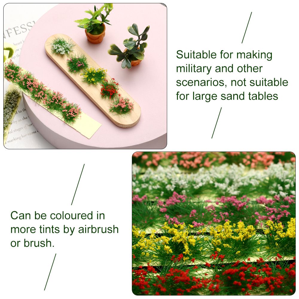 Durable Sand Table DIY Static Scenery Model Grass Tufts Flower Cluster Miniature Garden Decor Landscape Wargame 9
