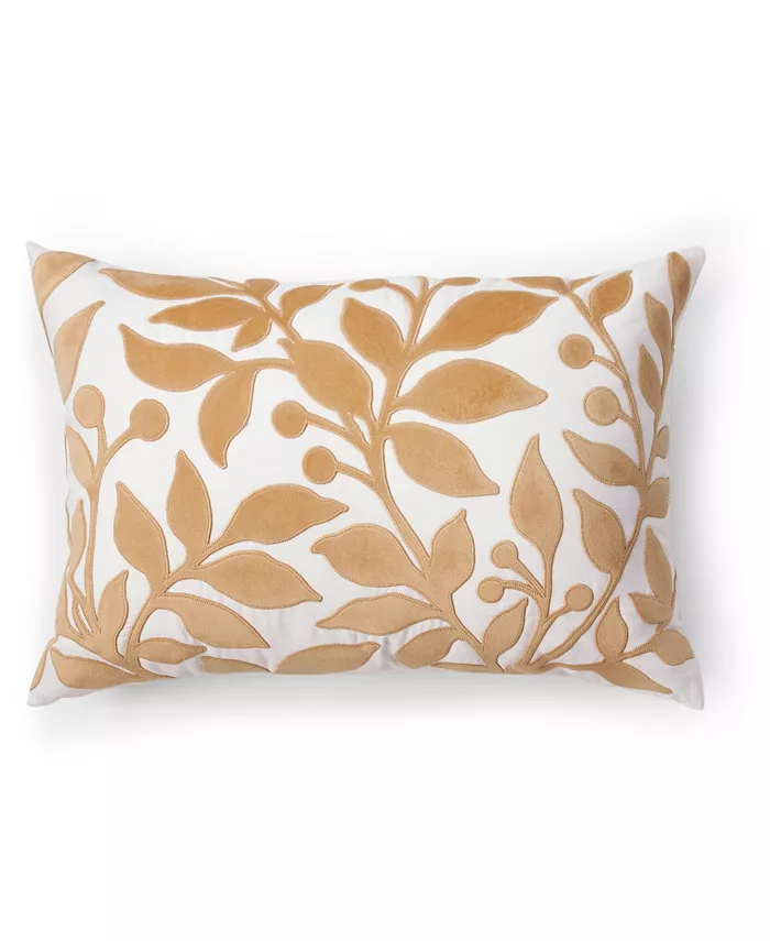 Charter Club Floral Silhouette Velvet Appliquandeacute Decorative Pillow， 14