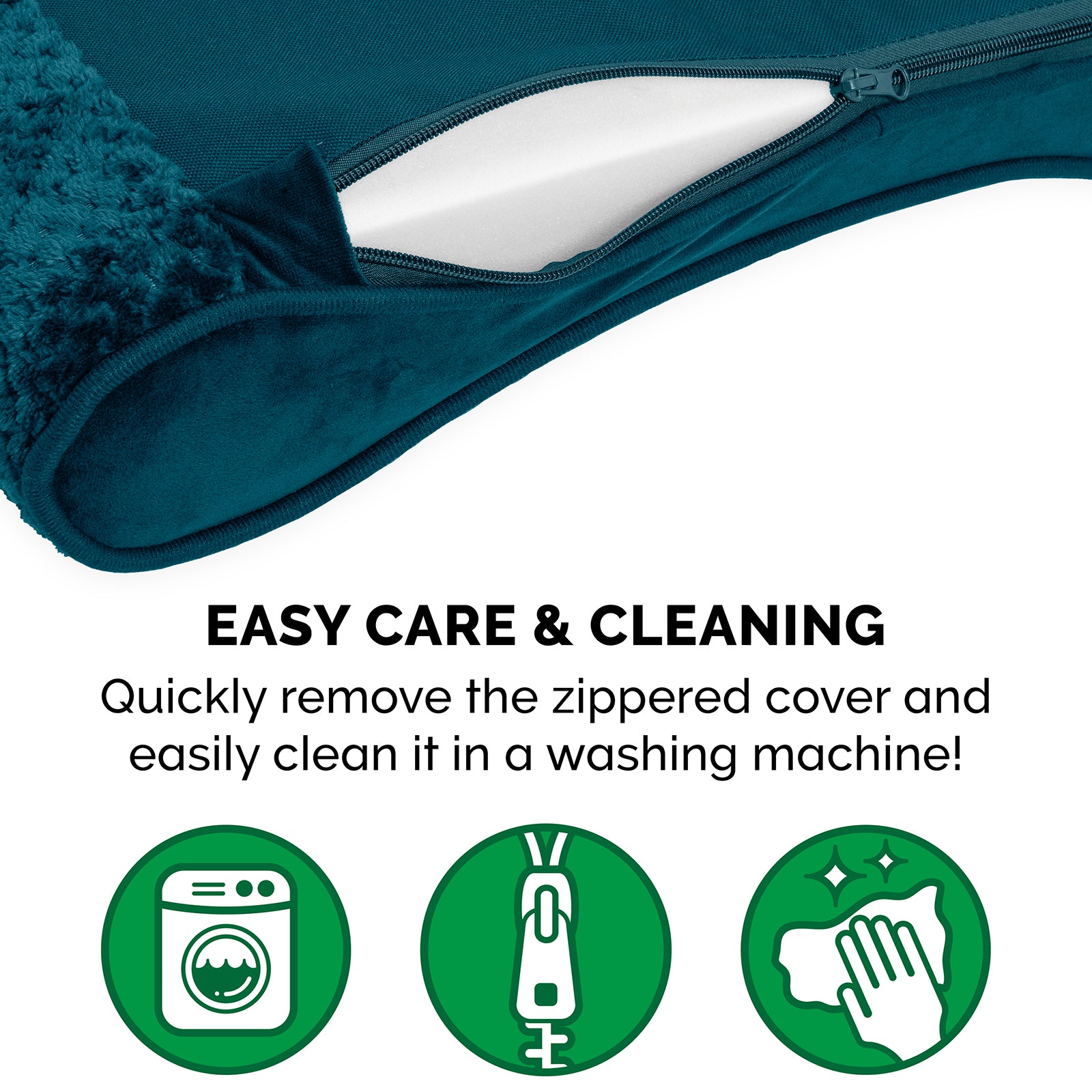 FurHaven | Cooling Gel Minky Plush and Velvet Luxe Lounger Pet Bed for Dogs and Cats， Spruce Blue， Giant