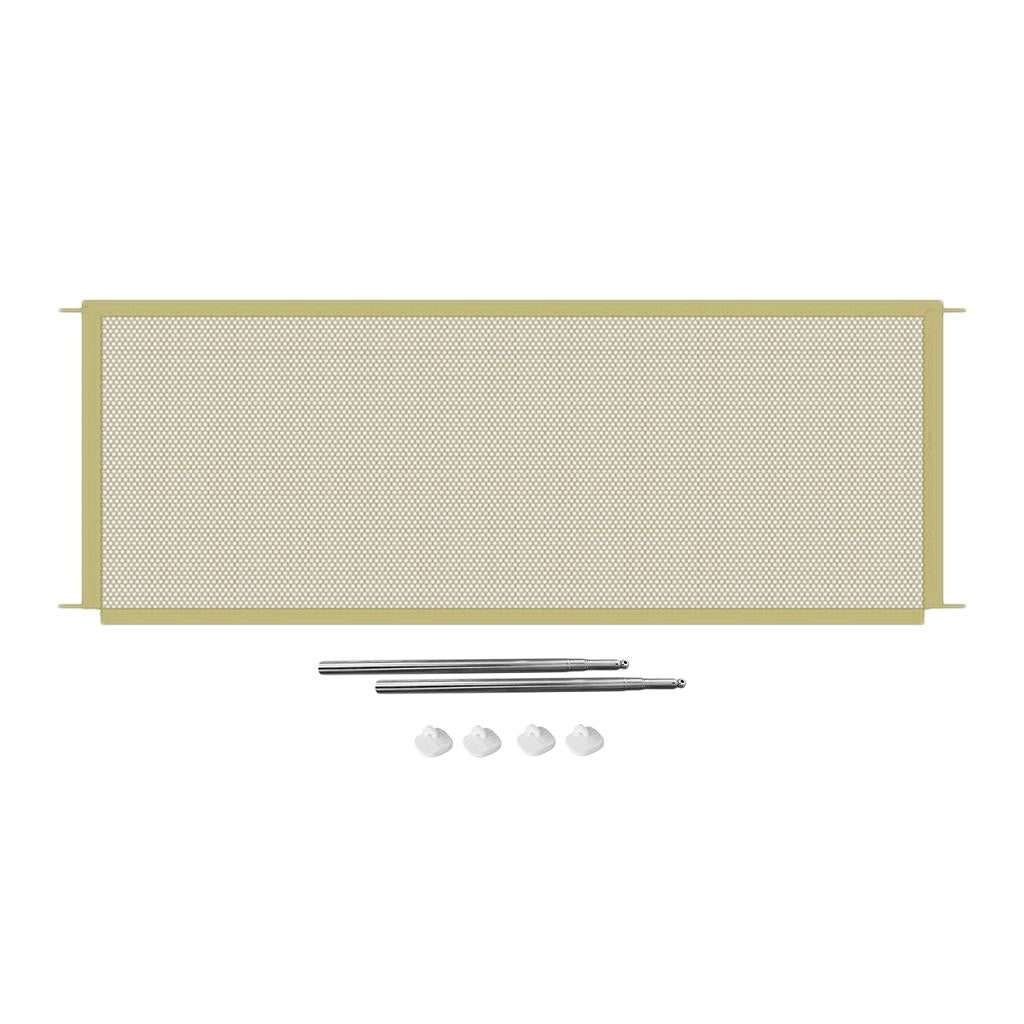 Folding Pet Extra Wide Dog Gate for The House， Doorway， Stairs， Freestanding Foldable Wire ， Set of Support Feet - Beige， 180x72cm