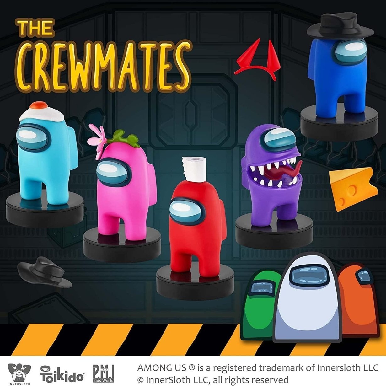 Among Us Crewmates Stampers 5pk Fortegreen Lime Brown Orange Game Figure Set PMI International