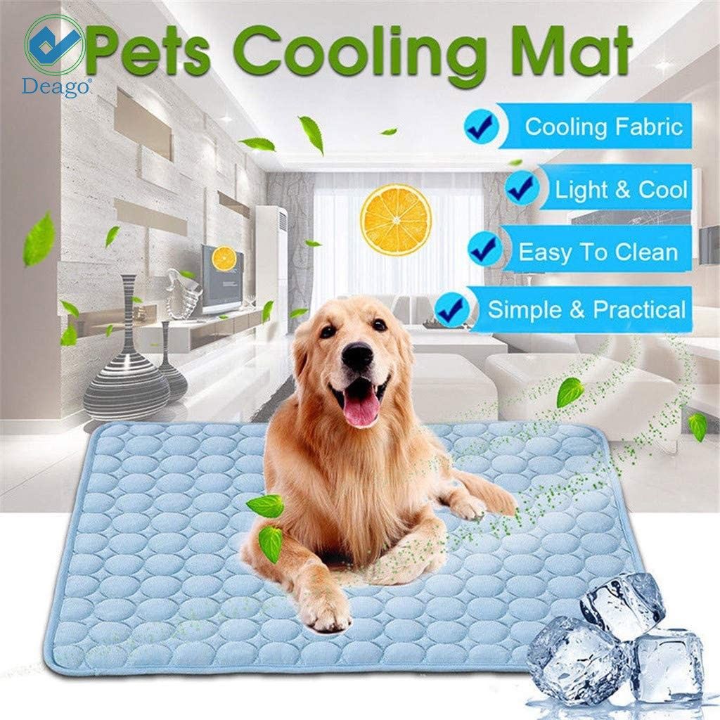 Deago 1Pack Pet Dog Cooling Mat for Kennels Crates Beds Soft Breathable Non Toxic Dog Mattress Pad for Small Medium Large Dogs