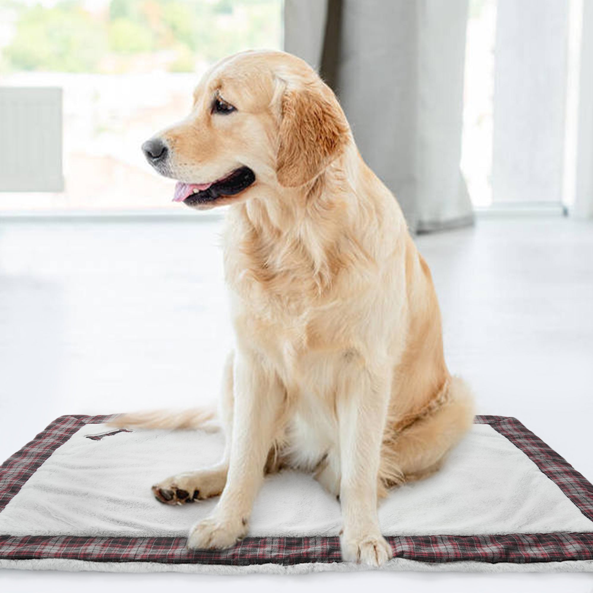 PUMYPOREITY Dog Bed Mat， Dog Crate Pad， Dog beds for Large Dogs Cats， Plush Pet Beds， Dog Kennel Pad， Super Soft， Washable