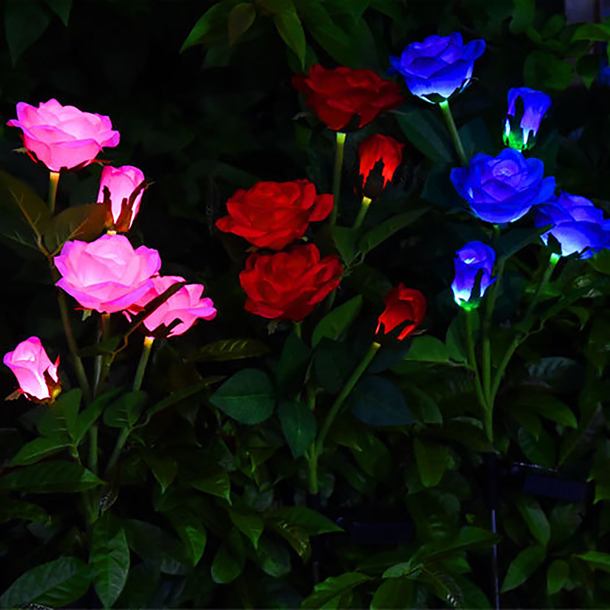 Binpure Solar-Powered Light Rose Flower Field Cutting Park Home Lamp