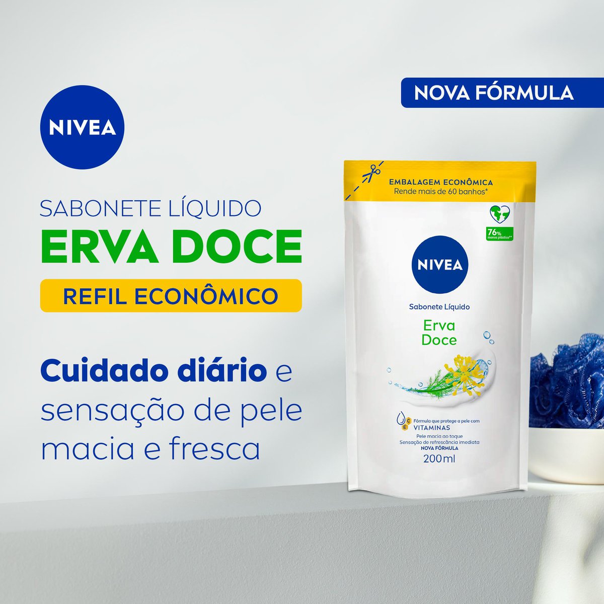 Sabonete Liquido NIVEA Refil Erva Doce 200ml