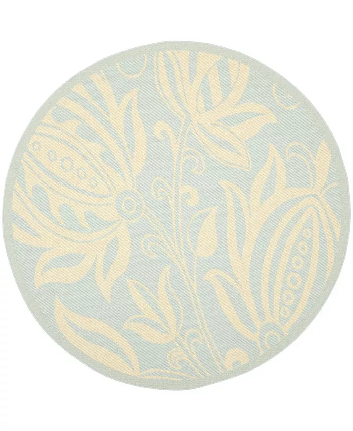 Safavieh Courtyard Aqua and Cream 6'7