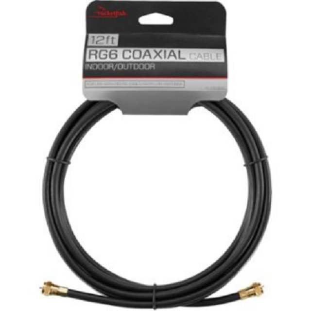 Rocketfish RF-RG612BK 12ft/3.6m RG6 Coaxial Cable Indoor/Outdoor