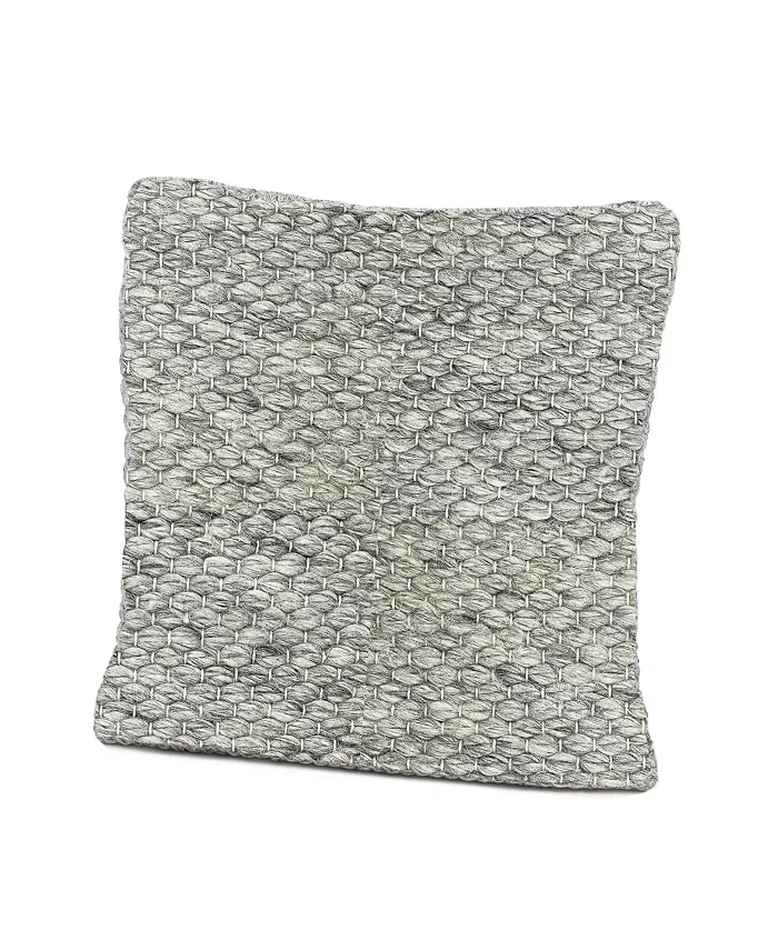 Anaya Home Light Grey Woven Down Throw Pillow