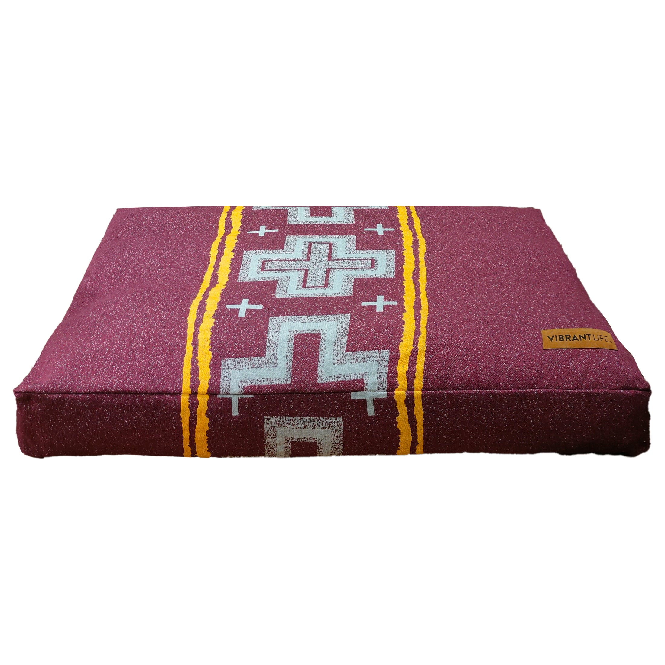 Vibrant Life Rectangular Jacquard Bed Red for Medium Size Dog