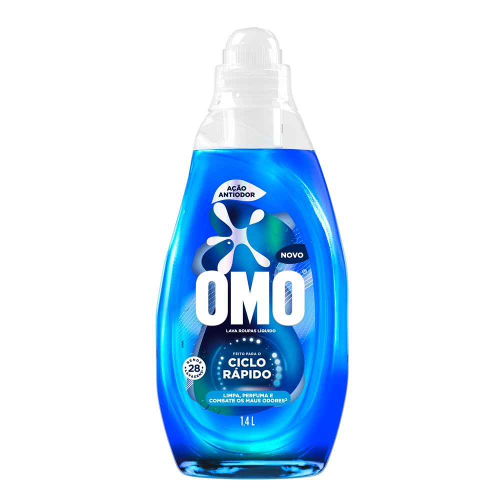 Sabao Liquido Omo Ciclo Rapido Acao Antiodor 1,4L