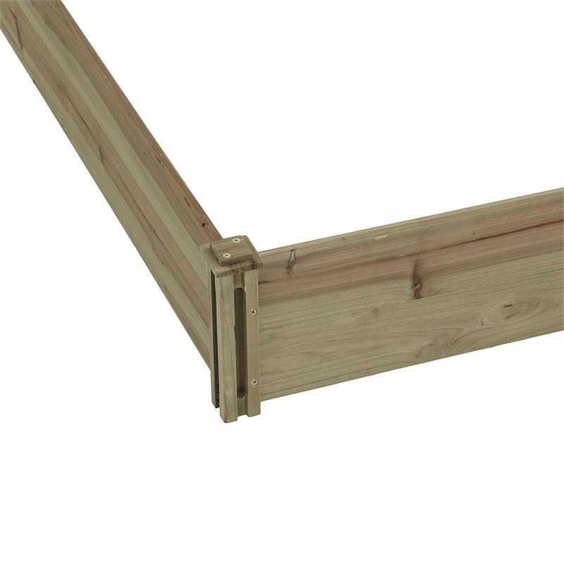 Winsome House WHPL1261 Three Section L-Shaped Raised Garden Bed Planter, Natural Wood