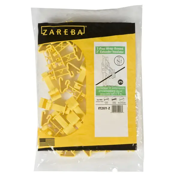 Zareba 25-Pack Yellow Snap-On 2-Inch Extender T-Post Insulators
