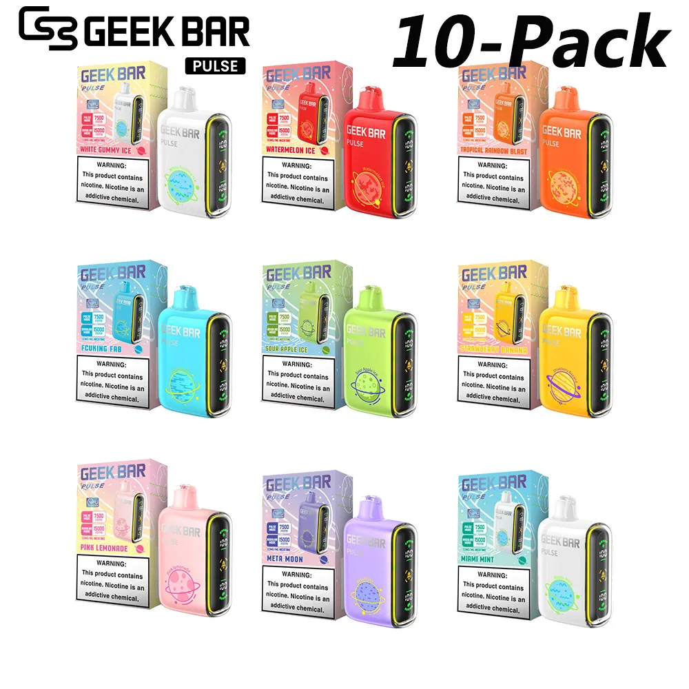 🎉 10-Pack GEEK BAR Pulse 15000 Puffs new | 15+ Flavour Choices 🍇🍉🍋 | Ultimate Long-Lasting Vape Experience 🔥