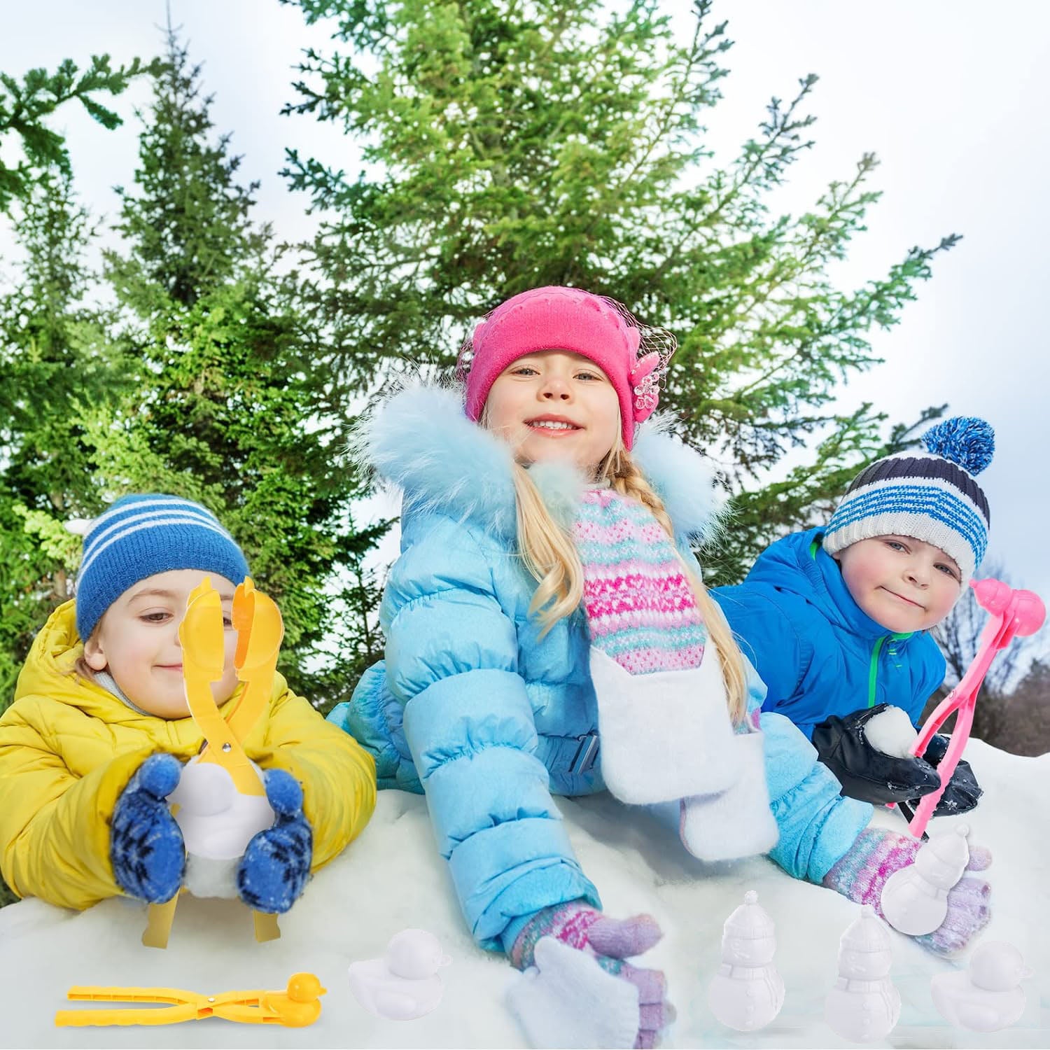 TABGIME 8PCS Sand Toy Bench Set for Kids Fun Outdoor Game - Plastic Molds W/Bucket for Sand Castle, Snow Forts and Snowballs