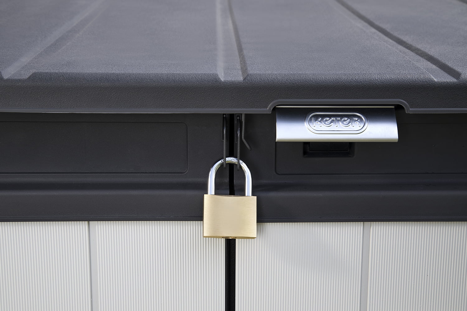 Keter Premier XL Durable Resin Outdoor Lockable Storage Shed with Steel Reinforced, Grey