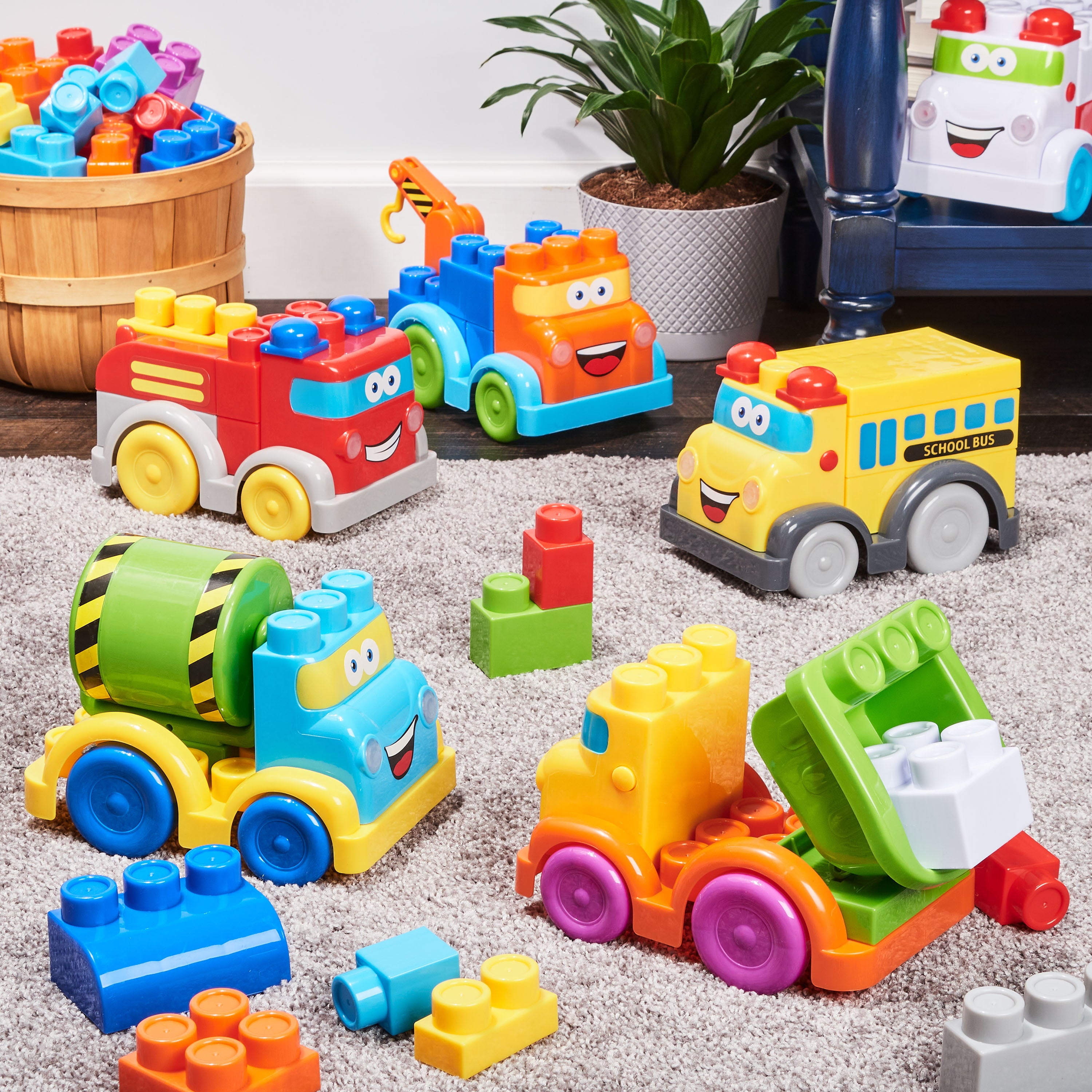 Kid Connection Deluxe Vehicles Play Set Plastic Blocks (98 Pieces)